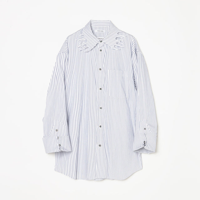 FLAME COLLAR STRIPE SHIRT / WHITE