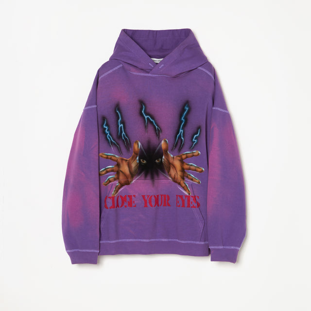 PIGMENT-DYE HOODIE / PURPLE