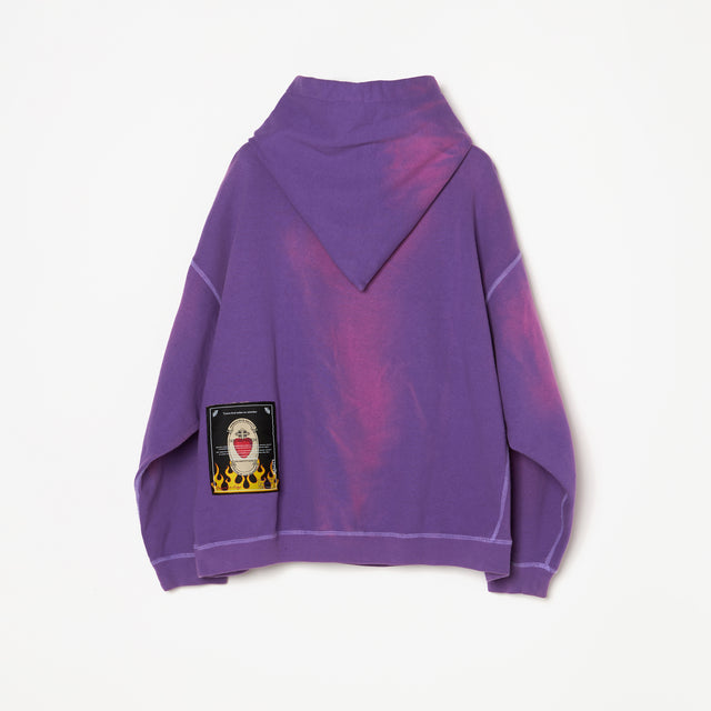 PIGMENT-DYE HOODIE / PURPLE