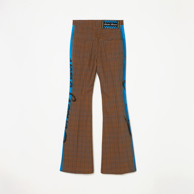 AIRBRUSEHED FLARE PANTS / CHECK