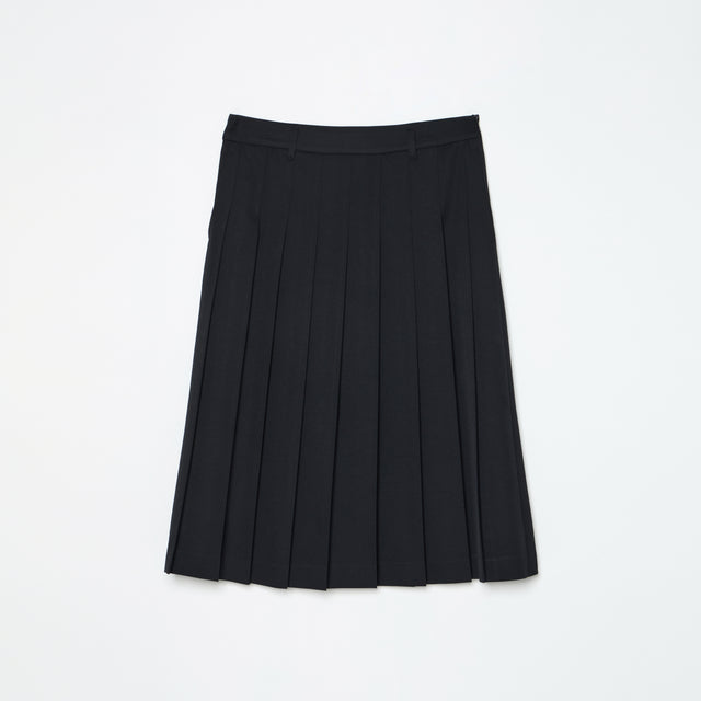 PLEATS SKIRT -BLACK-
