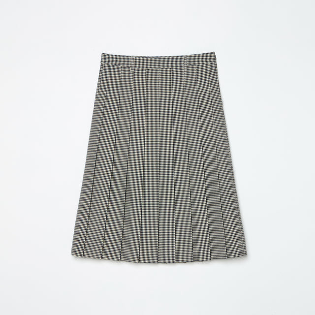 PLEATS SKIRT -WHITE CHECK-