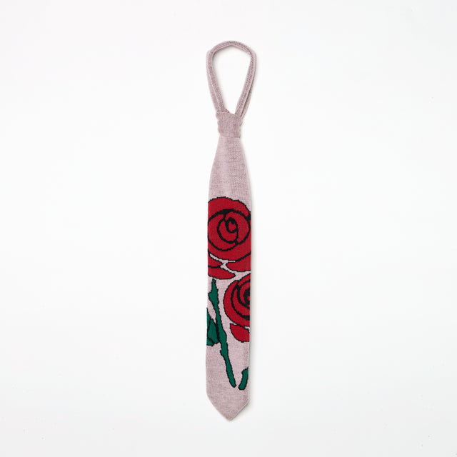 JAQUARD KNIT TIE -PINK-