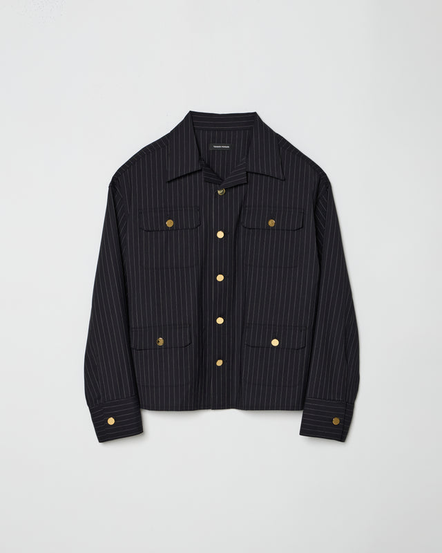4POCKET JACKET -BLACK STRIPE-