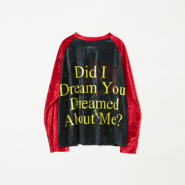 VELOUR RAGLAN LONG TEE / RED × BLACK