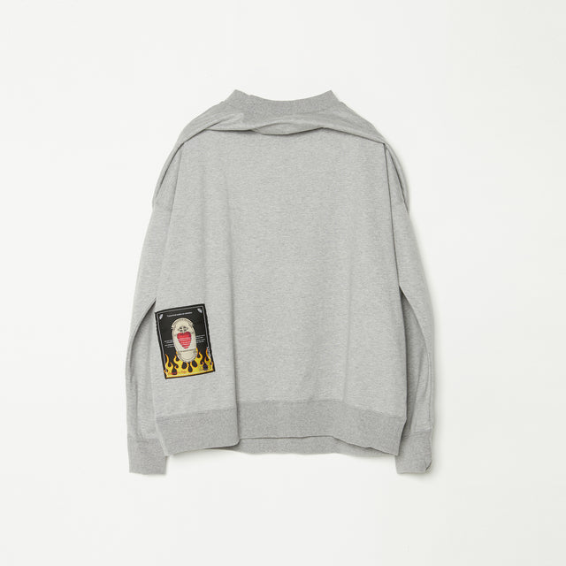 AIRBRUSHED LONG TEE / GRAY