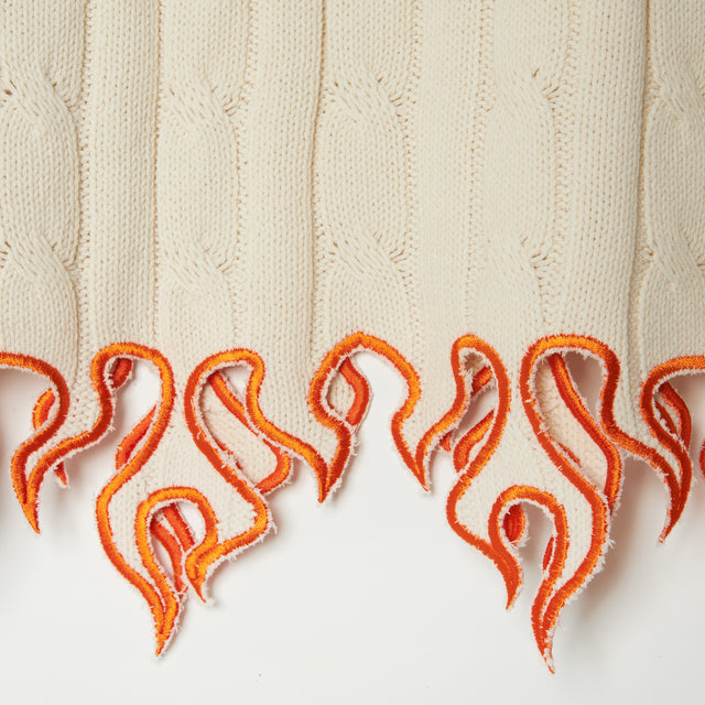 FLAME KNIT VEST / WHITE