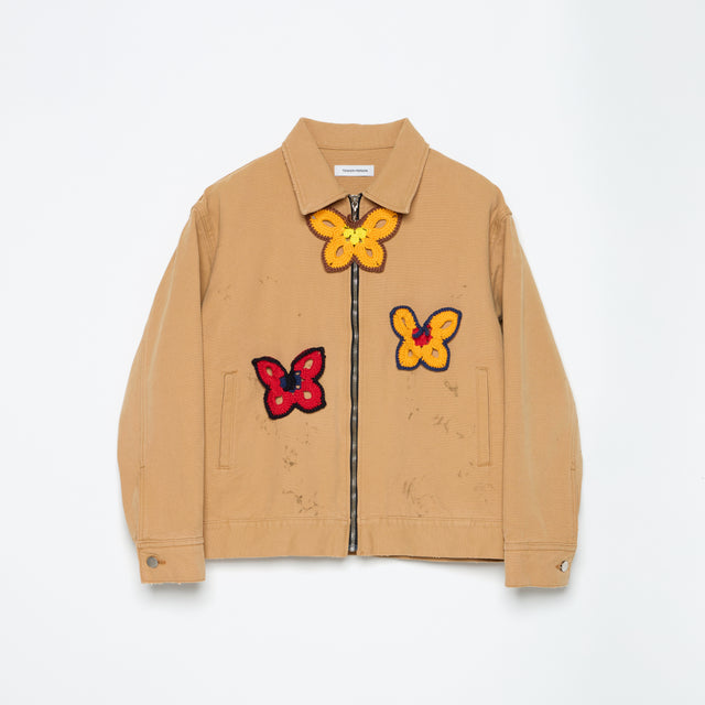 BUTTERFLY KNIT DETROIT JACKET / MUSTERD
