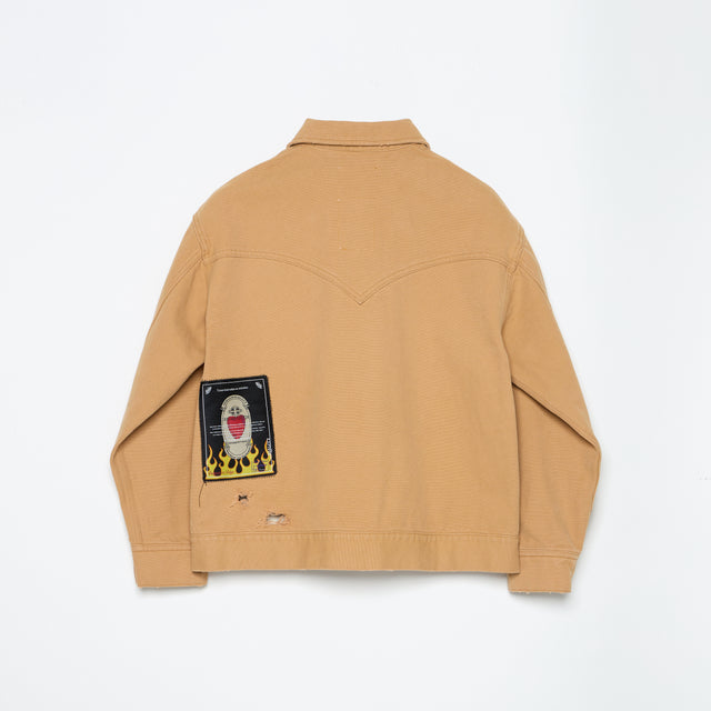 BUTTERFLY KNIT DETROIT JACKET / MUSTERD