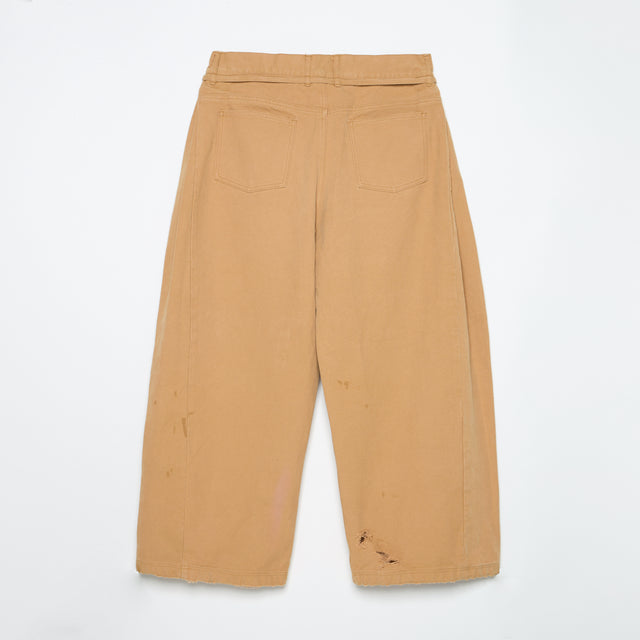 DOUBLE KNEES BAGGY PANTS / MUSTERD