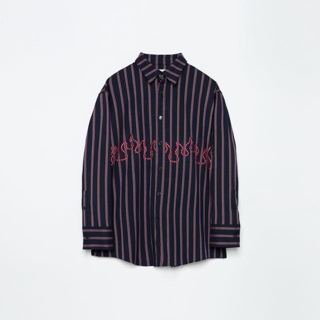 FLAME STUDS STRIPE SHIRT