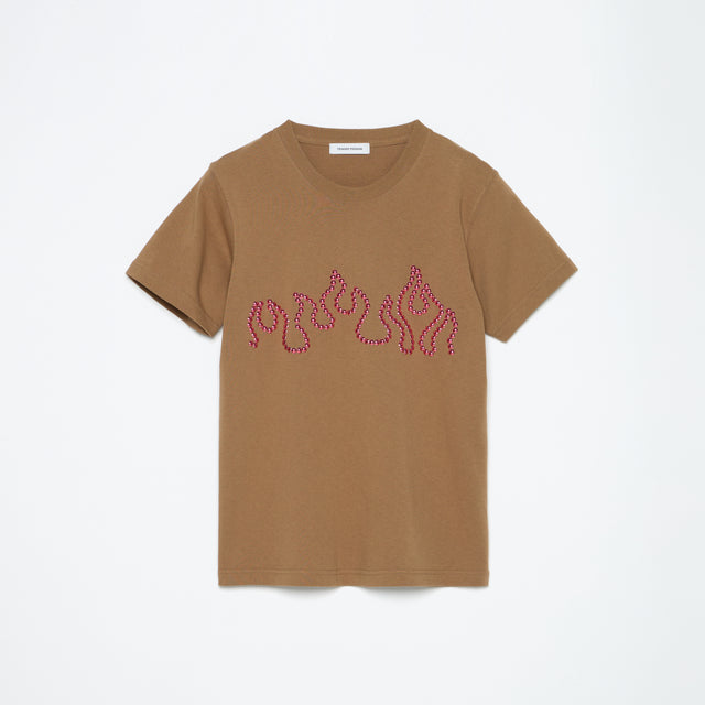 FLAME STUDS TEE / MUSTERD