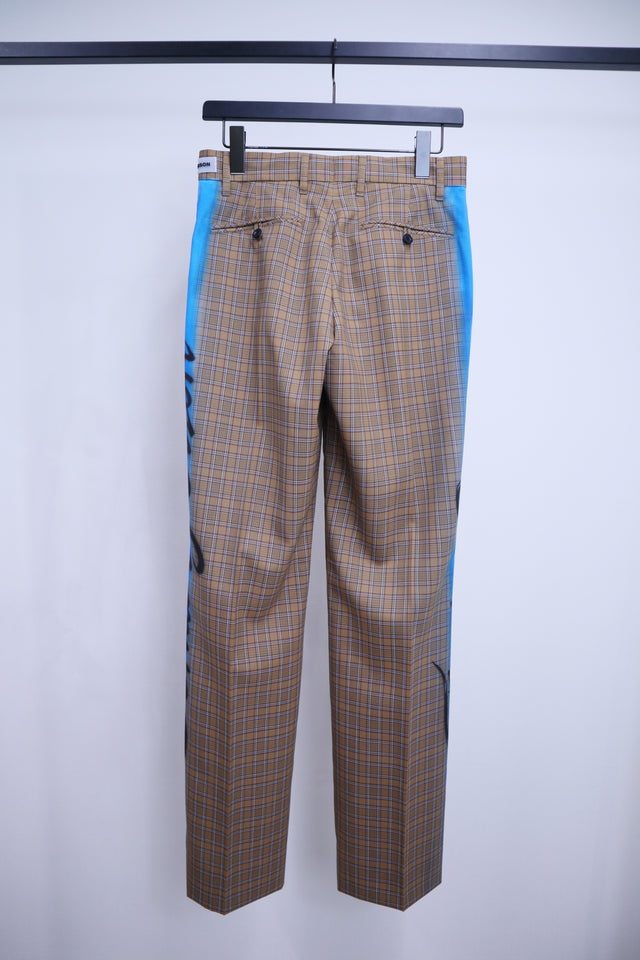 AIRBRUSEHED STRAIGHT TROUSERS / CHECK
