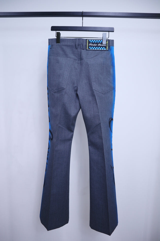 AIRBRUSEHED FLARE PANTS / GRAY