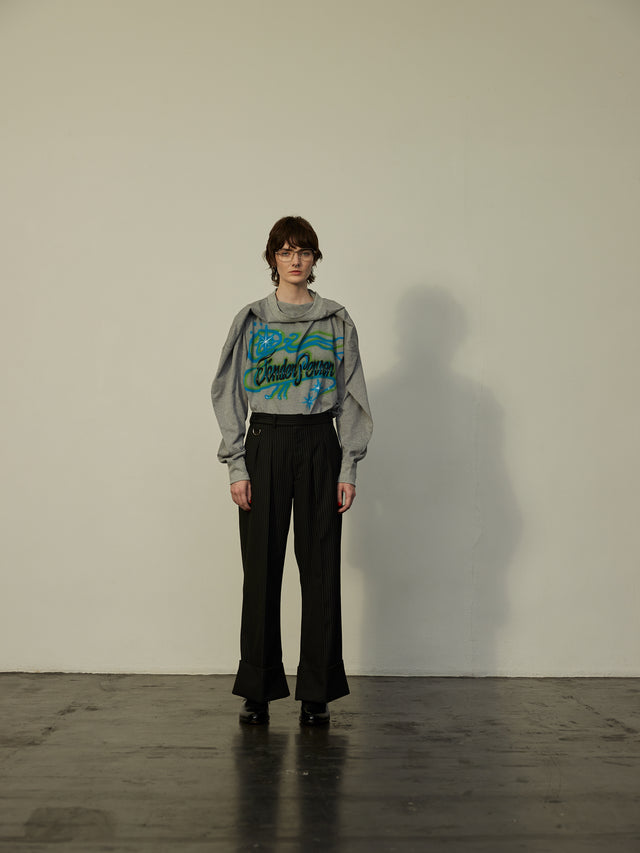 AIRBRUSHED LONG TEE / GRAY