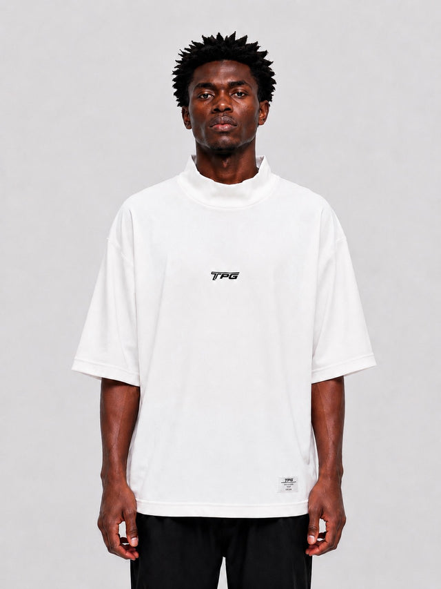 TPG MOCKNECK TEE -WHITE-