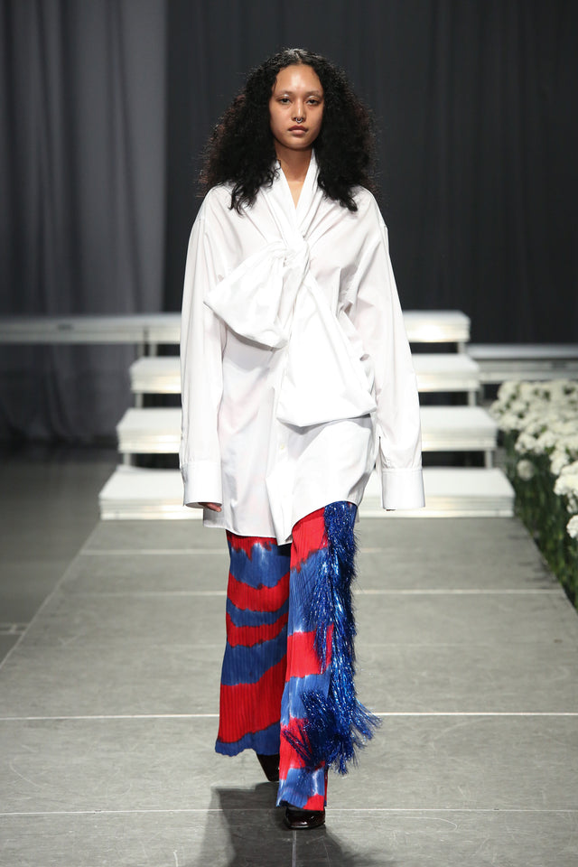 FRONT RIBON SHIRT / WHITE