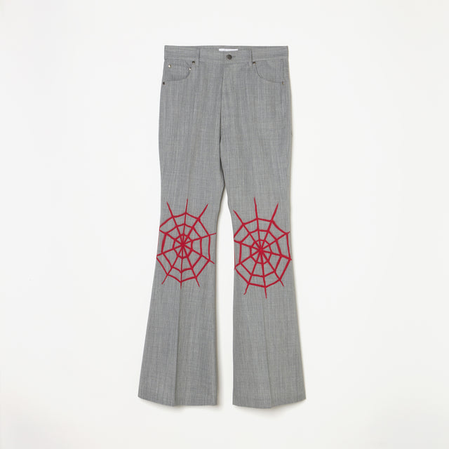 SPIDER KNEES FLARE PANTS / GRAY