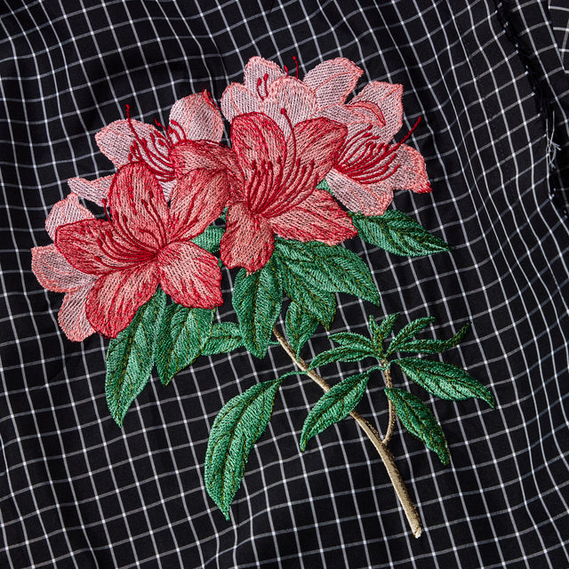 AZALEA EMBROIDERY TRUCK JACKET -GRAPH CHECK-