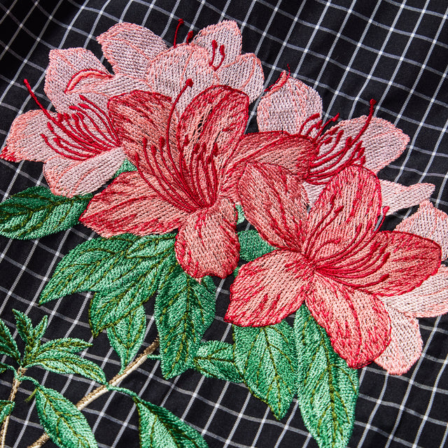 AZALEA EMBROIDERY TRUCK JACKET -GRAPH CHECK-