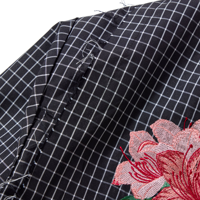 AZALEA EMBROIDERY TRUCK JACKET -GRAPH CHECK-