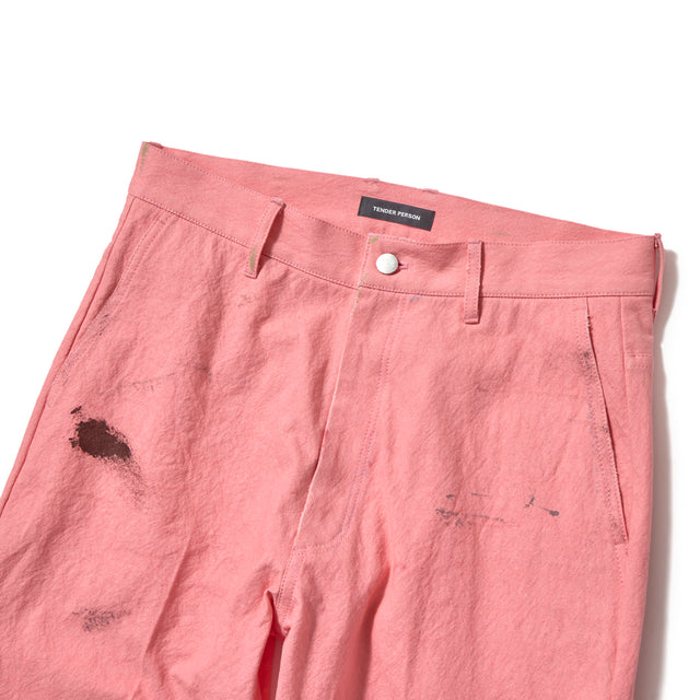 SUN DRYING AGING PAINTER PANTS -PINK-