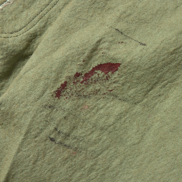 SUN DRYING AGING PAINTER PANTS -OLIVE GREEN-
