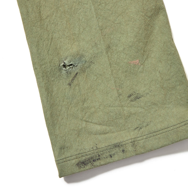 SUN DRYING AGING PAINTER PANTS -OLIVE GREEN-