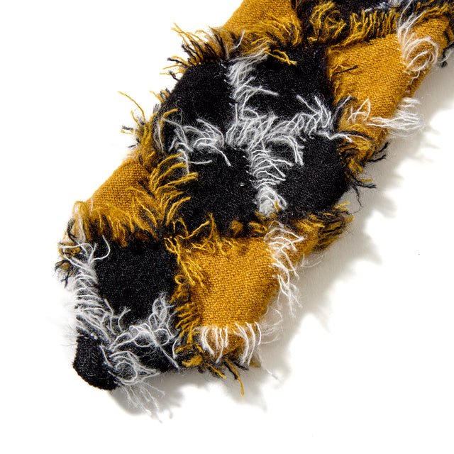 FRINGE JACQUARD KNIT TIE -YELLOW-