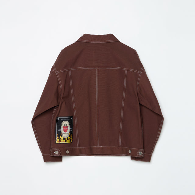 ANTIQUE KAMEO TRUCKER JACKET -BROWN-