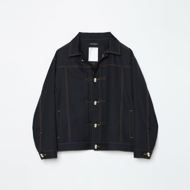 ANTIQUE KAMEO TRUCKER JACKET -BLACK-