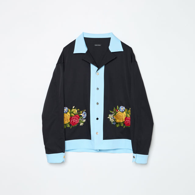 FLOWER GARDEN WESTERN SHIRT -BLACK-
