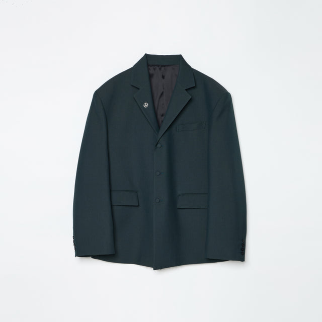 UFO PAINTING TAILORED JACKET  -GREEN-