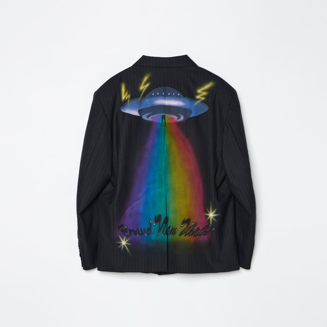 UFO PAINTING TAILORED JACKET  -STRIPE-