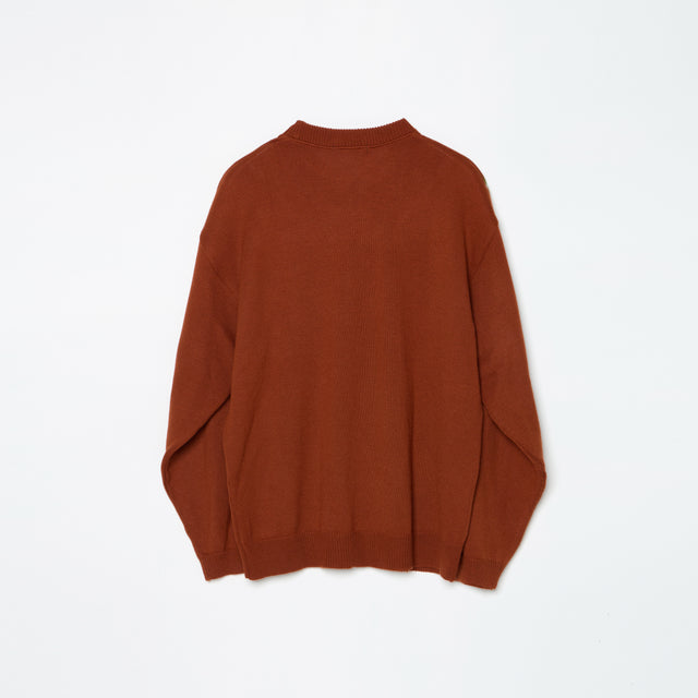 LIGHTING PAINTING KNIT PULLOVER -BROWN-