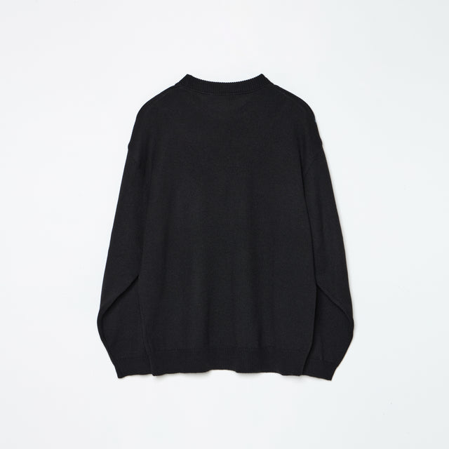 LIGHTING PAINTING KNIT PULLOVER -BLACK-