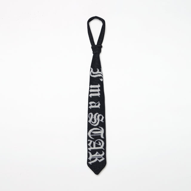 JAQUARD KNIT TIE -BLACK-