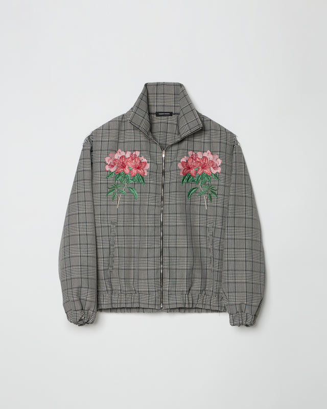 AZALEA EMBROIDERY TRUCK JACKET -GLEN CHECK-