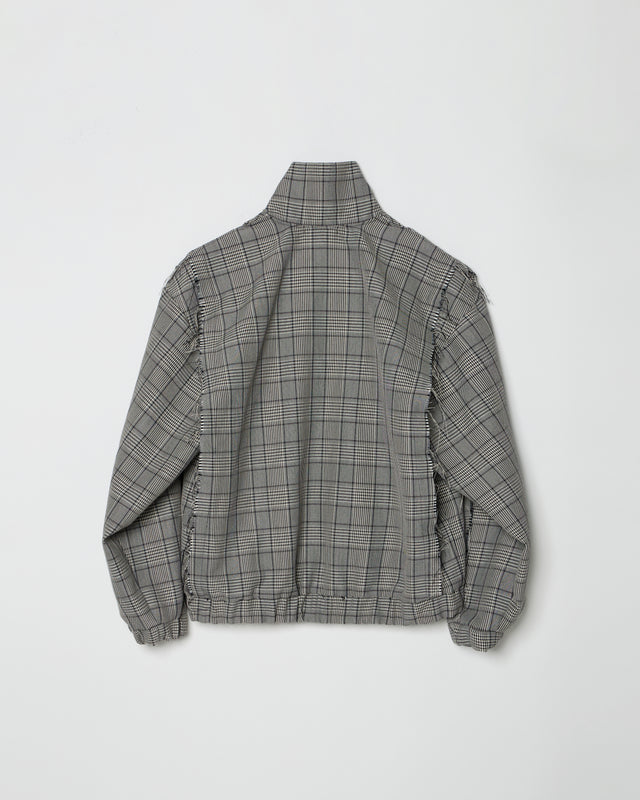 AZALEA EMBROIDERY TRUCK JACKET -GLEN CHECK-