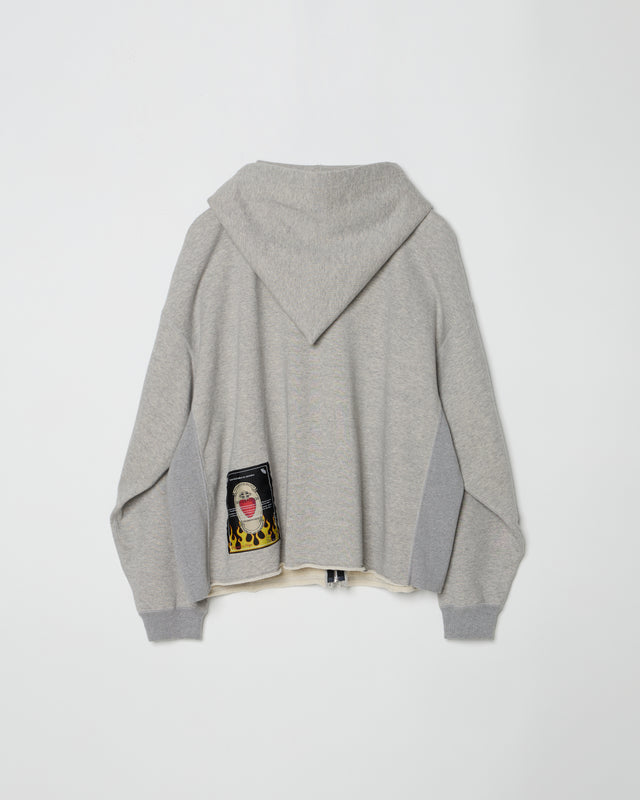 AIRBRUSHED ZIP UP HOODIE -GREY-