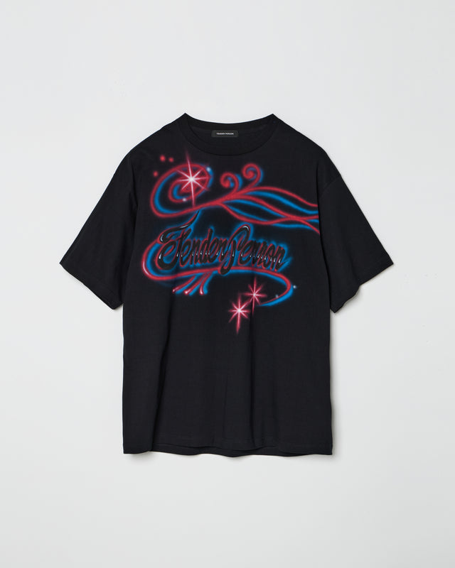 AIRBRUSHED TEE -BLACK-