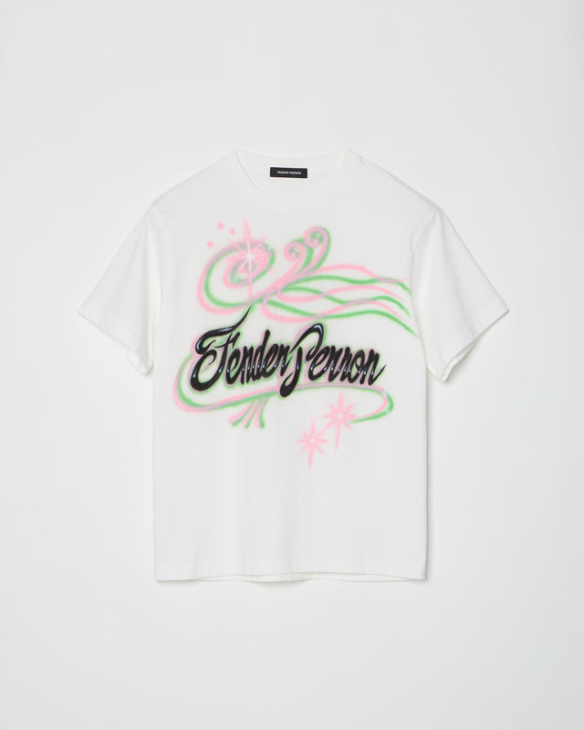 AIRBRUSHED TEE -WHITE-