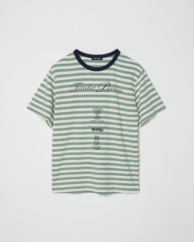 BORDER TEE -GREEN-