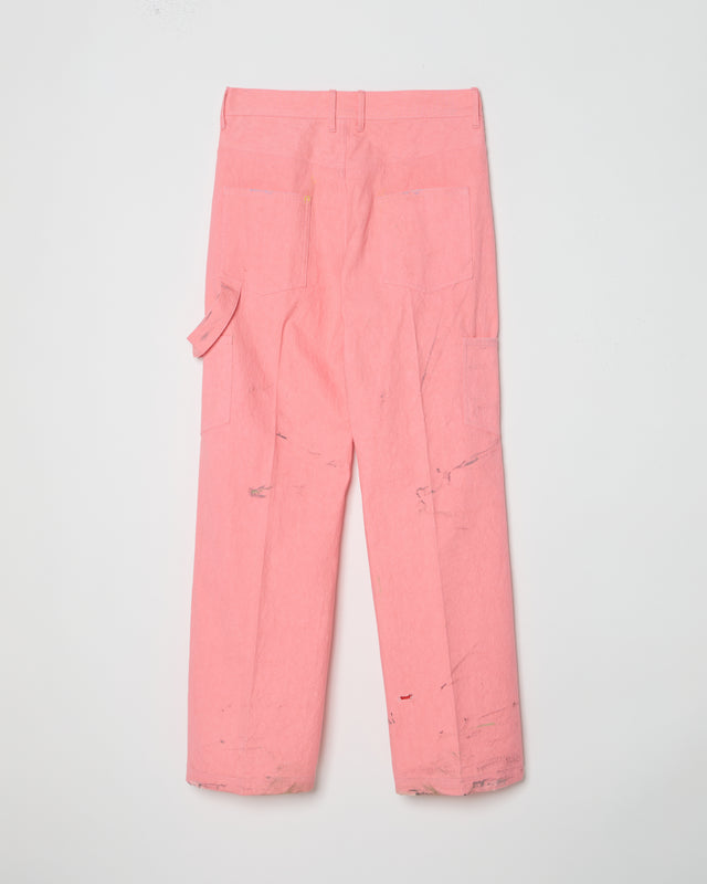 SUN DRYING AGING PAINTER PANTS -PINK-