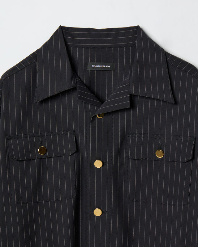 4POCKET JACKET -BLACK STRIPE-