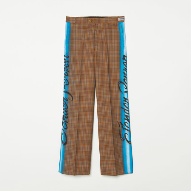 AIRBRUSEHED STRAIGHT TROUSERS / CHECK