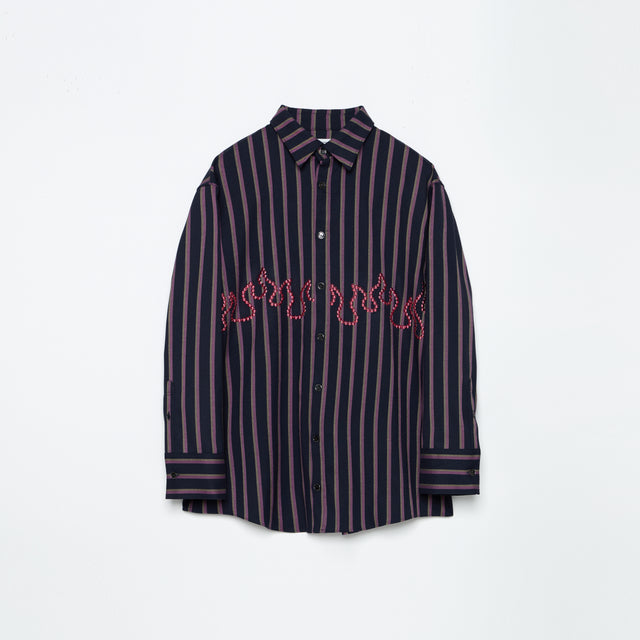 FLAME STUDS STRIPE SHIRT