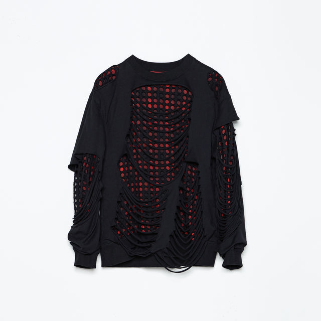 REVERSIBLE CUT HOLE SWEAT PULLOVER