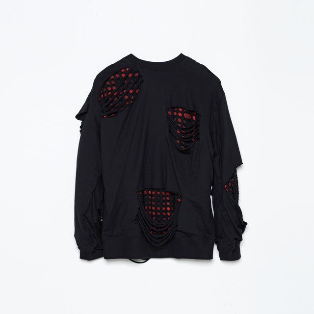 REVERSIBLE CUT HOLE SWEAT PULLOVER