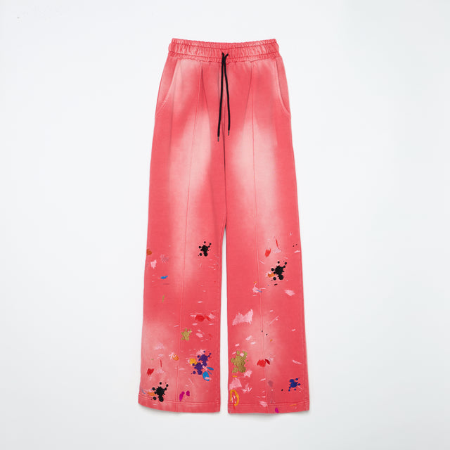 PAINTING EMBROIDERY LOUNGE PANTS / RED